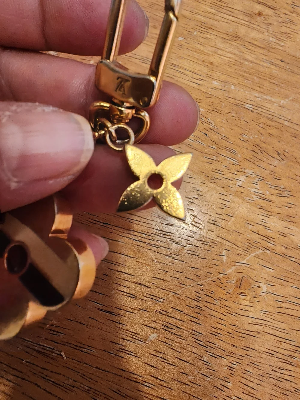 Louis Vuitton Gold Stripes Monogram Flowers Bag Charm.